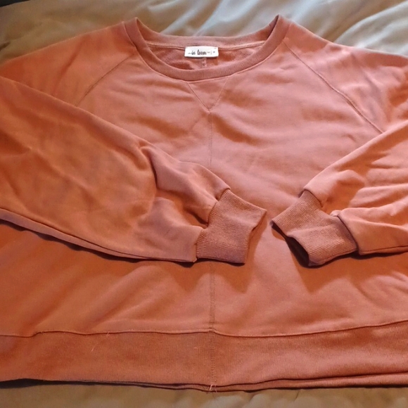 Cropped relaxed fit burnt orange sweatshirt - Picture 1 of 2